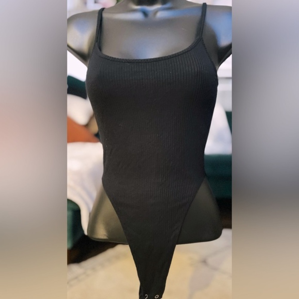 Garage Black Ribbed Bodysuit